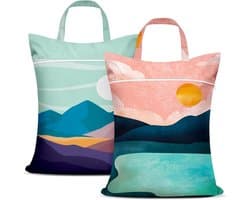 Grote Reistas Waszak - Natte Tas met Handgreep & Rits - Wasbaar - voor Reizen, Zwemkleding, Fitness, Natte Kleding - 2Stuk
