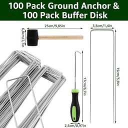 Grondankers en bufferschijven set voor tuin met haringen en accessoires - 100 stuks — thumbnail 3