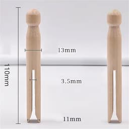 Houten Wasknijpers - Houten Spelden - Kleding Drogen - Sterke Grip - 200 stuks - Houtkleur — thumbnail 5