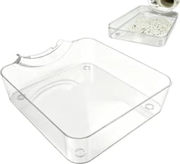 Wasmachine Afvoeropvangbak - Universele Lekbak Wasmachine - Opvangtrechter voor Filter Reiniging - Wateropvang tegen Lekkage - Wasmachine Onderhoud Accessoire - Transparant - 16.4 × 17.4× 4.5 cm — thumbnail 1