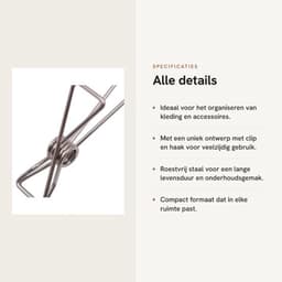 Foto Clips - 30 Stuks - Roestvrij Staal - Haken - Ophanghaken - Handdoek Haken - 9,5x2 cm - Haakjes — thumbnail 2