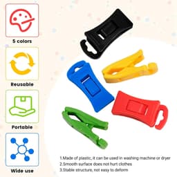 Set van 50 sokkenklemmen, kleurrijke sokkenhouders met haken voor wasmachine en droger, antislip sokkenclip om te organiseren, op te hangen en te sorteren — thumbnail 4