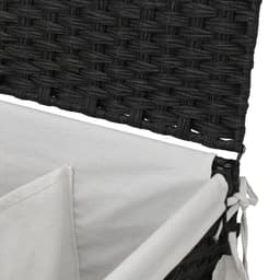 vidaXL - Wasmand - op - wielen - 60x35x60,5 - cm - rattan - zwart — thumbnail 4