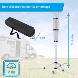 RFWR® Droogmolen Aluminium - Inklapbaar en In hoogte Verstelbaar, Weerbestendig en Ruimtebesparend — thumbnail 4