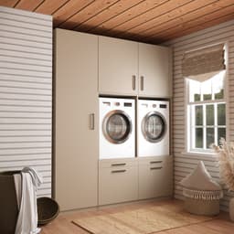Wasophoogte® Wasmachine Kast Stockholm - Wasmachine verhoger - Wasmachine ombouw - 700(D)*1930(B)*2350(H) mm - Taupe — thumbnail 3