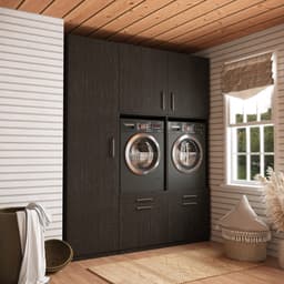 Wasophoogte® Wasmachine Kast Stockholm - Wasmachine verhoger - Wasmachine ombouw - 700(D)*1930(B)*2350(H) mm - Zwart — thumbnail 3