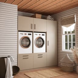 Wasophoogte® Wasmachine Kast Kyoto - Wasmachine verhoger - Wasmachine ombouw - 700(D)*1930(B)*2110(H) mm - Taupe — thumbnail 2