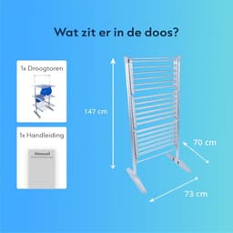 Elektrisch Droogrek - Wasrek Inklapbaar - Grijs — thumbnail 2