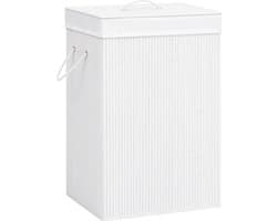 vidaXL - Wasmand - met - 2 - vakken - 72 - L - bamboe - wit