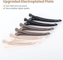 AIMIKE Professionele haarclips voor styling sectioning, 12 stuks antislip No-Trace Duck Billed haarclips met siliconen band, salon en thuis haarknipclips voor kapper, vrouwen, mannen - 4,3 inch lang — thumbnail 5