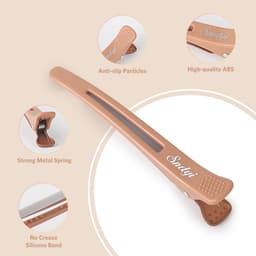 12 Professionele Haarclips voor Kapsels en Knippen - Antislip Eendensnavel van Kunststof, 11 cm, Neutraal — thumbnail 3