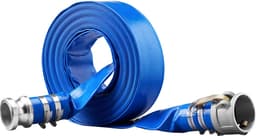 VEVOR Industrieslang 50,8mmx15,24m Platte Slang PVC Brandslang 58 PSI (4 Bar) Werkdruk Rioolslang 174 PSI (12 Bar) Barstdruk Bouwslang met Camlock C/E Aansluitingen, 4 Klemmen, Blauw — thumbnail 1