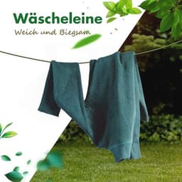 Waslijn 20 m met stalen kern - Roestvrij, waterdicht, voor huishouden, tuin en camping — thumbnail 3