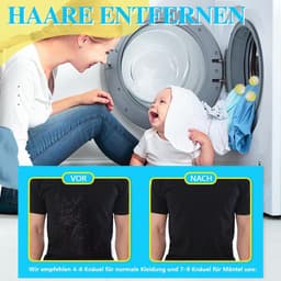 SnelShoppen - 12 stuks anti-haren wasmachine, herbruikbare haarvanger, microvezel haarballen voor het vangen van dierenharen, vezels en mensenhaar op — thumbnail 5