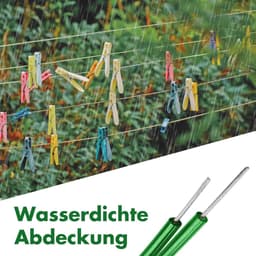 Waslijn 20 m met stalen kern - Roestvrij, waterdicht, voor huishouden, tuin en camping — thumbnail 2