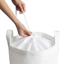 ABAKUHAUS minimalistische waszak, patroon van geplaatst vierkant, wasmand met handvatten en trekkoord voor wasserettes, natuurlijke kleuren — thumbnail 2