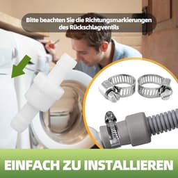 Terugslagklep voor Afvoerslangen - 10 mm Diameter, Geschikt voor Wasmachines en Drogers — thumbnail 2