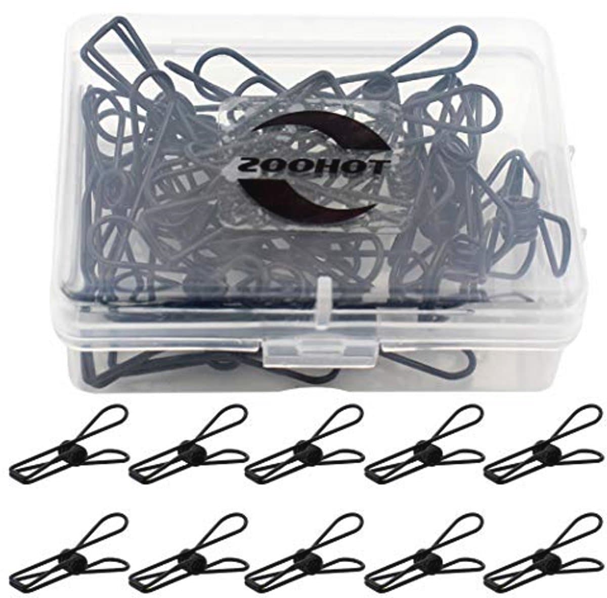 Set van 25 multifunctionele zwarte metalen clips voor waslijnen — afbeelding 1