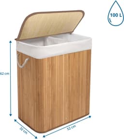 Wasmand / wasmand FALSTER XL B bamboe hjh LIVING — thumbnail 4