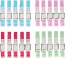 Waslijnklemmen - Kledingklemmen - Kleding Drogen - Rubberen Inzetstukken - 20 Stuks - Grijs — thumbnail 1