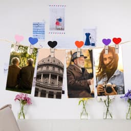 Set van 20 Hartvormige Mini Houten Knijpers met Jute Touw voor Foto's en Decoratie — thumbnail 2
