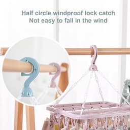 2 Stuks Draagbare Waslijn met 32 Knijpers - Kledinghanger voor Sokken, Ondergoed en Babykleding - Ideaal voor Reizen, Camping en Caravan — thumbnail 4