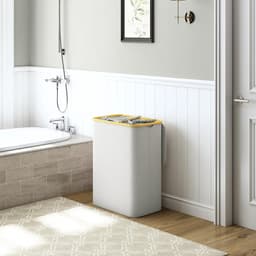 Adel Dream Wasmand met deksel - 3 vakken - ingeklapte wasmand - 160 liter - lichtgrijs - ruime capaciteit wasmand 3 vakken — thumbnail 4