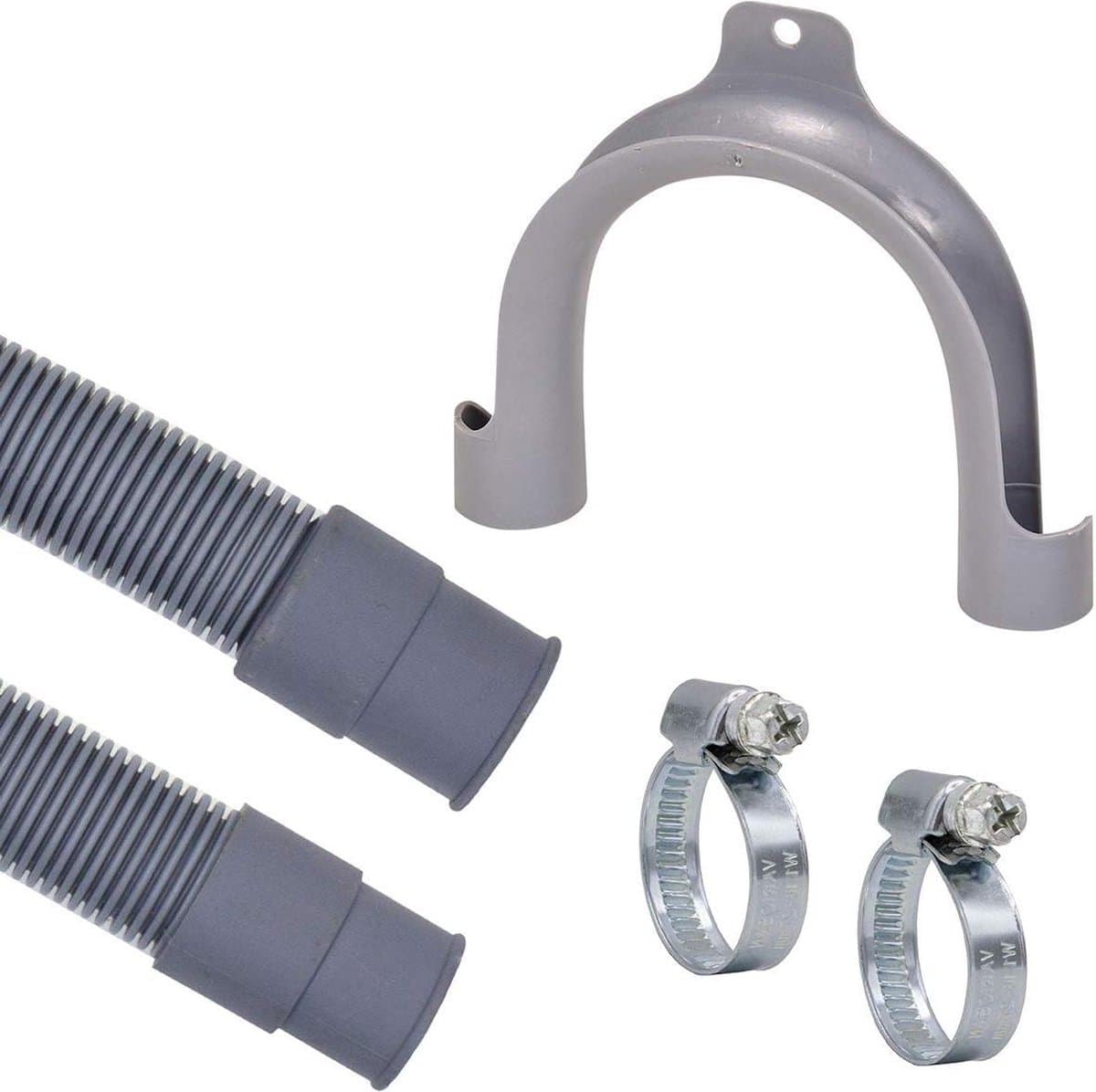 Afvoerslang 250 m 3/4" incl. beugel & slangklemmen voor wasmachine en vaatwasser — afbeelding 1