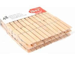 Ibex Wasknijpers - Hout - 48 stuks