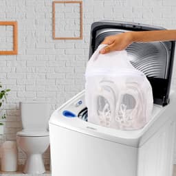 Waszakken, sneaker was- en droognetzak voor droger Sneaker waszakken Grote honingraat mesh zakken met rits en riem voor schoenen Sneaker wasnet voor de meeste drogers Deur (35 * 40 cm) — thumbnail 3