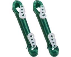 Lifetime Clean Waslijn - 2x - 20 meter - PVC - groen - drooglijn / waslijndraad - wasgoed ophangen - met 2 haakjes
