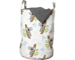 New Bed, Wasmand Kinderen met Koala's, Opbergmand Dierenprint Kinderkamer Jongens of Meisjes met Handvatten en Koordsluiting, Speelgoedmand kinderen - Speelgoedkist - Wasbox - 33 x 48 cm