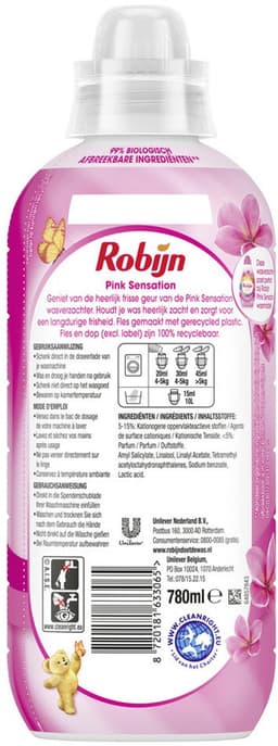 Robijn Wasverzachter Pink Sensation 39 Wasbeurten - 780 ml — thumbnail 2