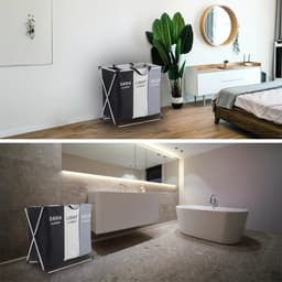 BRASQ Wasmand Opvouwbaar 3 vakken - Wassorteerder 65x39x60 cm - Wasbox Multi color - 118 Liter - Basket — thumbnail 3