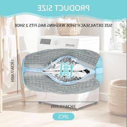 Set van 2 Herbruikbare Schoenwaszakken voor de Wasmachine, Geschikt voor Alle Schoenen en Maten, Grijs en Duurzaam — thumbnail 5