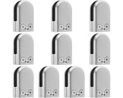 Dailygoods- Glazen Klemmen 10 Stuks - 6-8mm Roestvrijstalen Beugels - Klemhouder voor Glasplaat - Antislip Grip - Veilig en Stevig - Glasklem