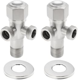 Dailygoods- Hoekventiel Dubbel 1 in 2 Uitlaten - Roestvrij Staal - Hittebestendig - Corrosiebestendig - Veilig en Duurzaam - Krasbestendig Ontwerp - Waterkraan — thumbnail 1