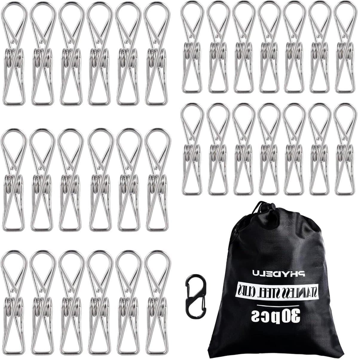 Metalen Was Knijpers - Kleding Pinnen Clips - Kleding Ophangen - Roestvrij Staal Duurzaam - 50 Stuks - Metallic — afbeelding 1