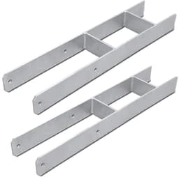 H-paaldragers 2 stuks - Paalankers H-anker - Houtconstructies Verankeren - Verdiept in Beton - 600 mm Lengte 5 mm Dikte — thumbnail 1