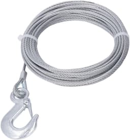 Dailygoods- Lierdraadkabel Gegalvaniseerd - Roestvrij Staal - 4 Mm X 12 M - 2000LBS Sterkte - Lierkabel Vervanging - Zelfsluitende Haak - Trekkabel — thumbnail 4
