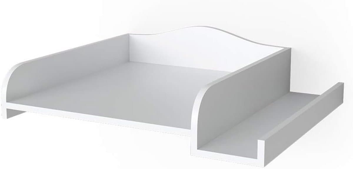 Aankleedopzetstuk voor wasmachine - Commode opzet - Baby verzorgen - Zijrekje voor extra ruimte - 83 x 72 cm - Wit — afbeelding 1