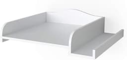 Aankleedopzetstuk voor wasmachine - Commode opzet - Baby verzorgen - Zijrekje voor extra ruimte - 83 x 72 cm - Wit — thumbnail 1