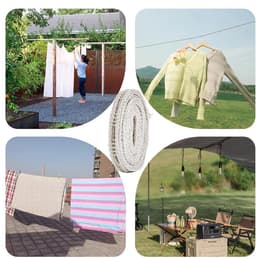 Kleding Droogtouw - Waslijn Reizen - Outdoor Kamperen - Winddichte Anti-slip - 500 cm - Grijs — thumbnail 5