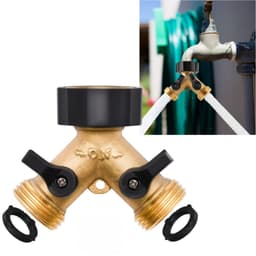 1 set - Flexibele slangverdeler - Tweewegs waterverdeling - Adapterklep - Aansluiting - 7,6*5,8 cm-1,905 cm interface - Meerwegs waterleiding voor tuingebruik - Messingkleur — thumbnail 1