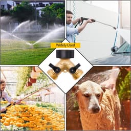 1 set - Flexibele slangverdeler - Tweewegs waterverdeling - Adapterklep - Aansluiting - 7,6*5,8 cm-1,905 cm interface - Meerwegs waterleiding voor tuingebruik - Messingkleur — thumbnail 4