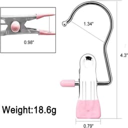Wasknijper Haak - Kledinghanger Clips - Kleding Drogen - Roestvrij Staal - 18 Stuks - Grijs — thumbnail 3