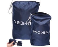 Ruime Waterdichte Reiswaszakken - 2 Stuks, Ideaal voor Vakantie en Camping, Gemakkelijk Meeneembaar en Vouwbaar, Perfect voor Nat en Droog Wasgoed