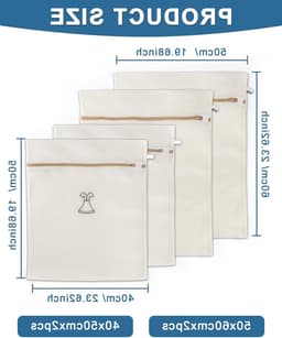 Versterkte Waszakken voor Kleding, 4 Stuks, Duurzaam en Herbruikbaar, Ideaal voor Ondergoed en Delicate Was — thumbnail 4