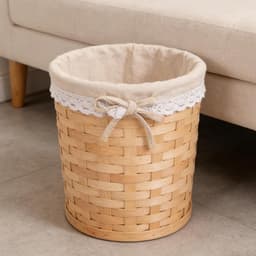 Stoffen Mand Voering - Wasmand Inzetstuk - Opbergen en Decoreren - Verbeterde Luchtcirculatie - 40x35x30cm - Beige — thumbnail 2