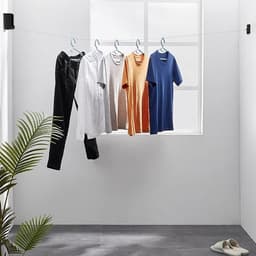 Intrekbare Waslijn - Kleding Droger Lijn - Ruimte Besparen - Dubbele Bevestiging - 4.2 meter - Wit — thumbnail 3